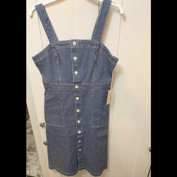 NEW! Striped Farmer’s Dress Blue & White - Picture 3 of 5